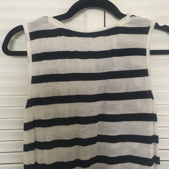 Cream Lace And Black Striped Tank Top - Picture 5 of 6